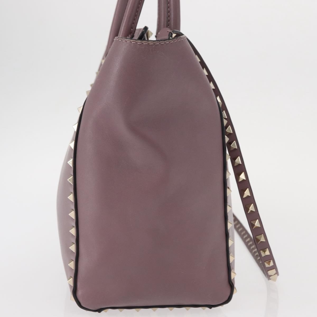 Valentino Garavani Rockstud Tote Rigid Leather, PURPLE, LEATHER, Handbag