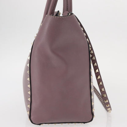 Valentino Garavani Rockstud Tote Rigid Leather, PURPLE, LEATHER, Handbag