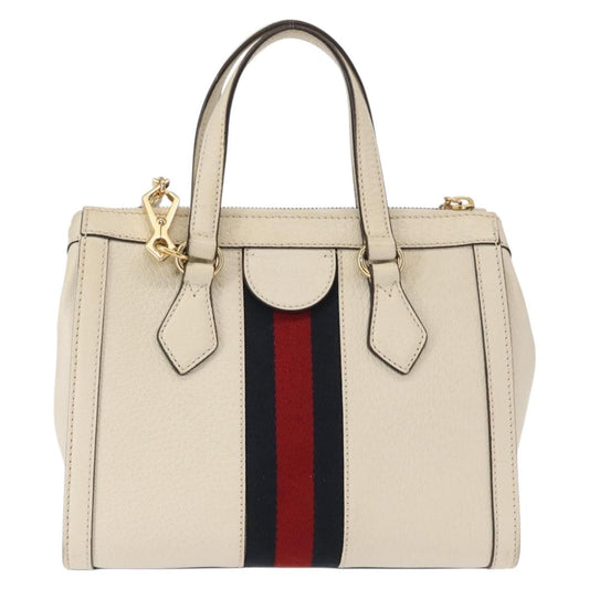 Gucci Ophidia Top Handle Tote Leather, White, Leather, Handbag