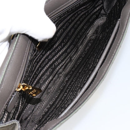 Prada Pushlock Chain Flap Bag Quilted Tessuto, KHAKI, NYLON, Shoulder bag