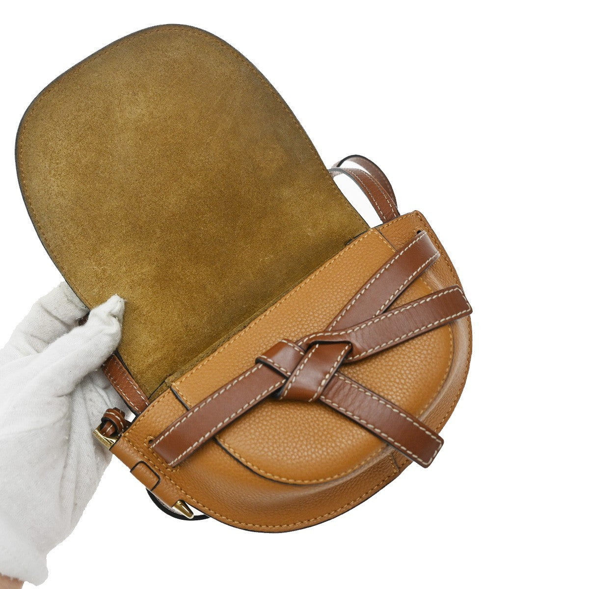 Loewe Gate Shoulder Bag Leather, BROWN, LEATHER, Shoulder bag