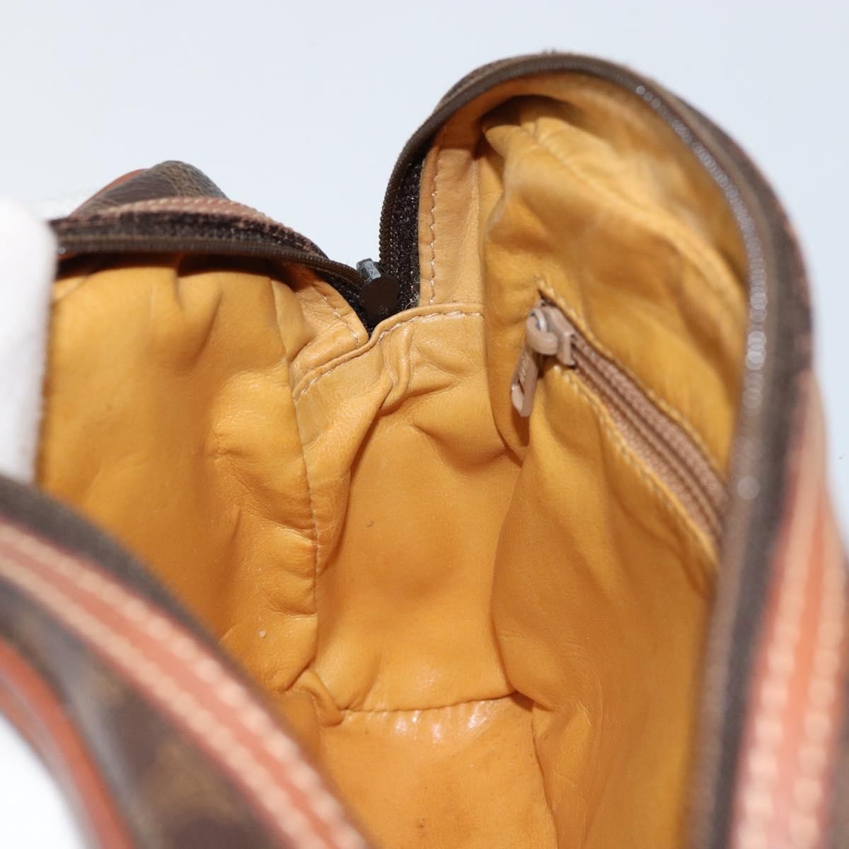 Celine Vintage Macadam Shoulder Bag Canvas and Leather, BROWN, CANVAS, Shoulder bag