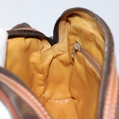 Celine Vintage Macadam Shoulder Bag Canvas and Leather, BROWN, CANVAS, Shoulder bag