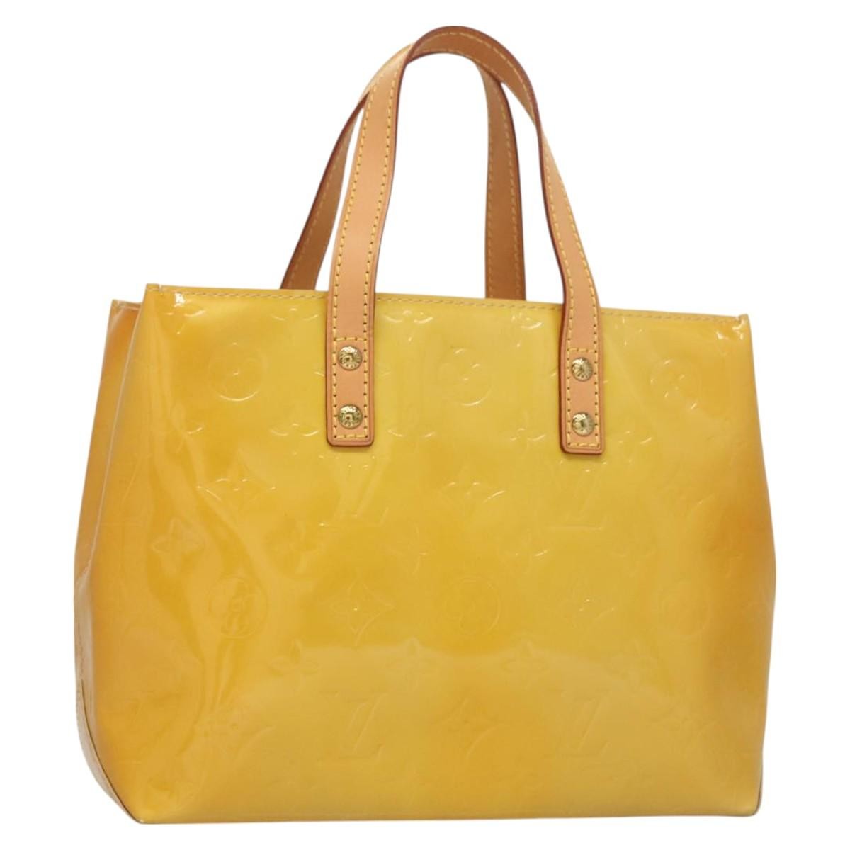 Louis Vuitton Reade Handbag Monogram Vernis, Yellow, Patent Leather, Handbag