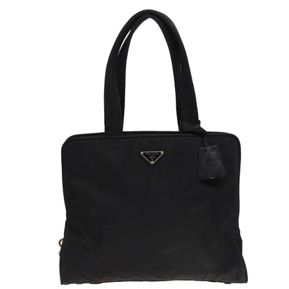 Prada Bowling Shoulder Bag Tessuto, BLACK, NYLON, Shoulder bag