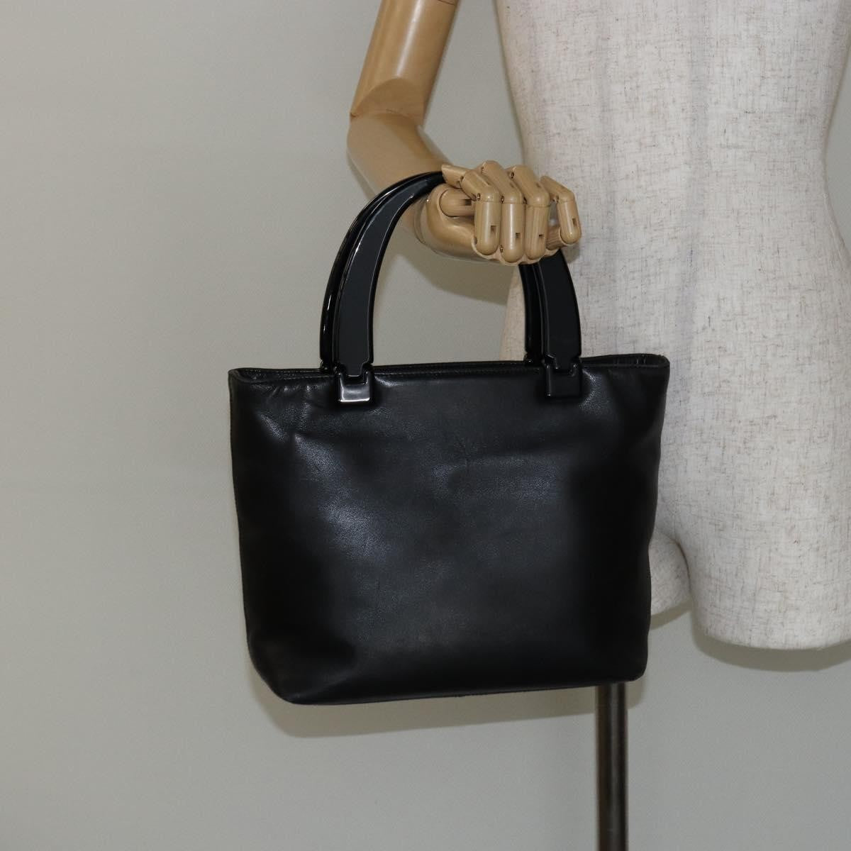 Prada Vintage Handbag Leather, BLACK, LEATHER, Handbag