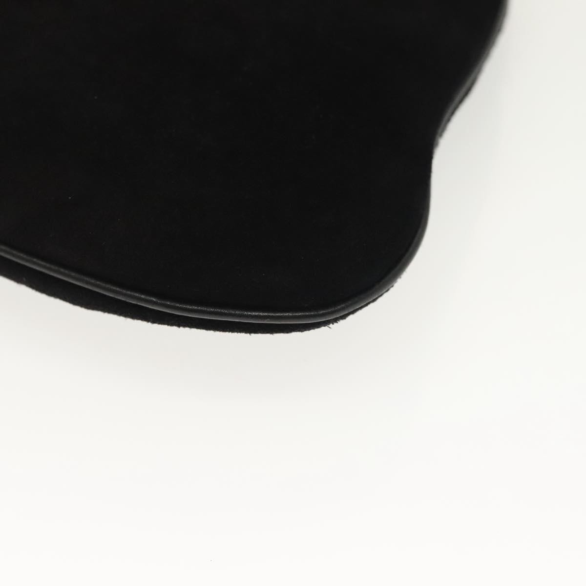 Salvatore Ferragamo Gancini Chain Shoulder bag Suede, BLACK, SUEDE, Shoulder bag