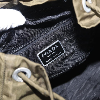 Prada Double Front Pocket Backpack Tessuto, KHAKI, NYLON, Backpack
