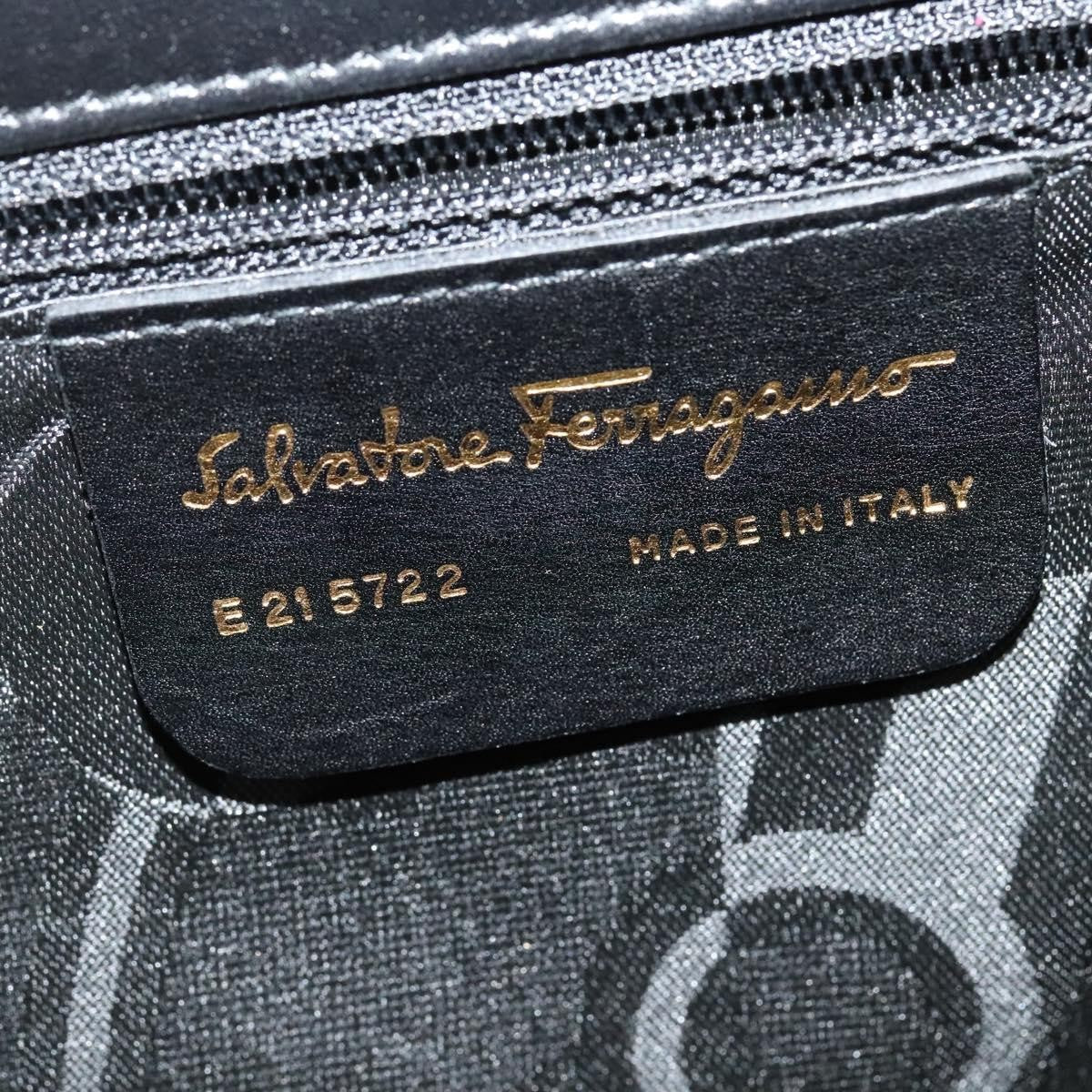 Salvatore Ferragamo Gancini Shoulder Bag Leather, BLACK, LEATHER, Shoulder bag