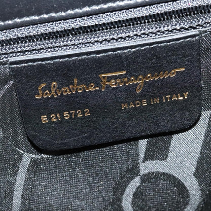 Salvatore Ferragamo Gancini Shoulder Bag Leather, BLACK, LEATHER, Shoulder bag