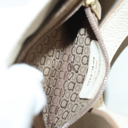 Salvatore Ferragamo Gancini handbag Leather, WHITE, LEATHER, Handbag