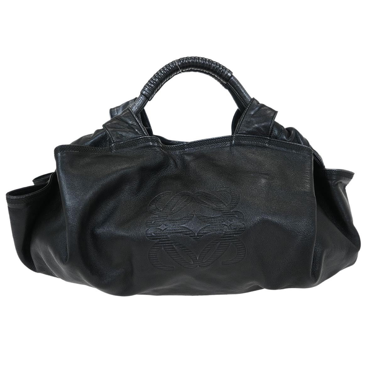 Loewe Anagram Logo Nappa Aire Hand Bag Leather, BLACK, LEATHER, Tote bag