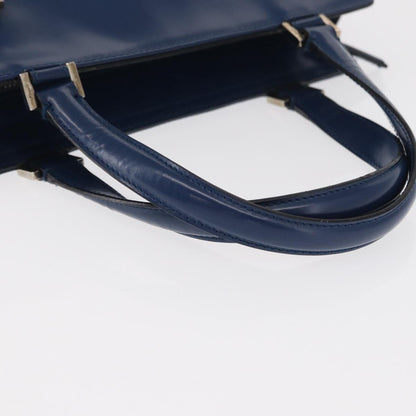 Salvatore Ferragamo Double Gancini Side Buckle Tote Leather, BLUE, LEATHER, Handbag