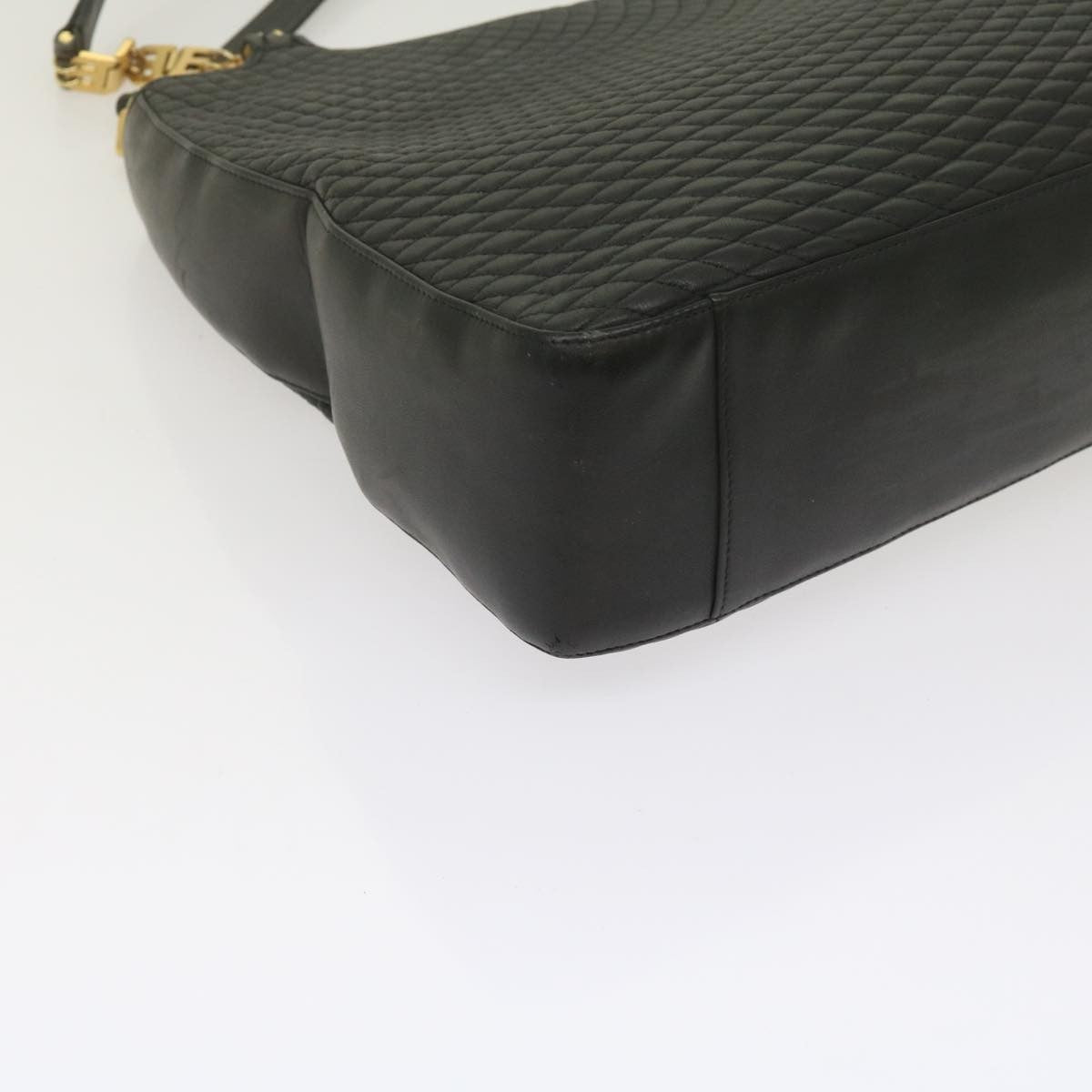 Bally Vintage Chain Shoulder Bag Quilted Leather, BLACK, LEATHER, Tote bag