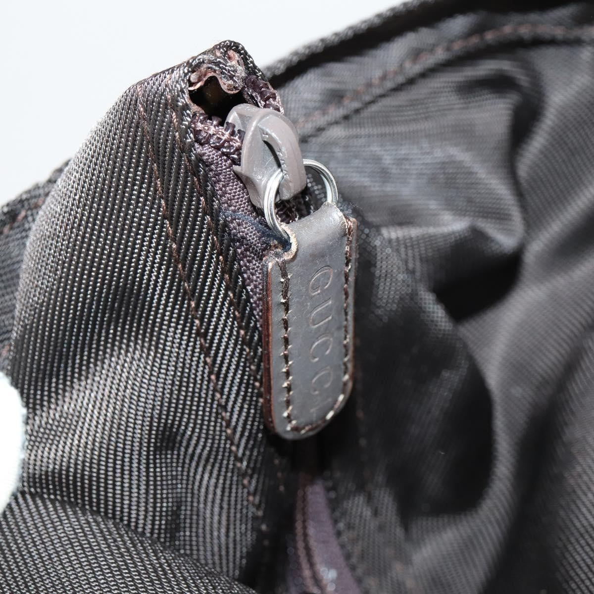 Gucci Vintage Bamboo Handle Tote Nylon, BROWN, NYLON, Tote bag