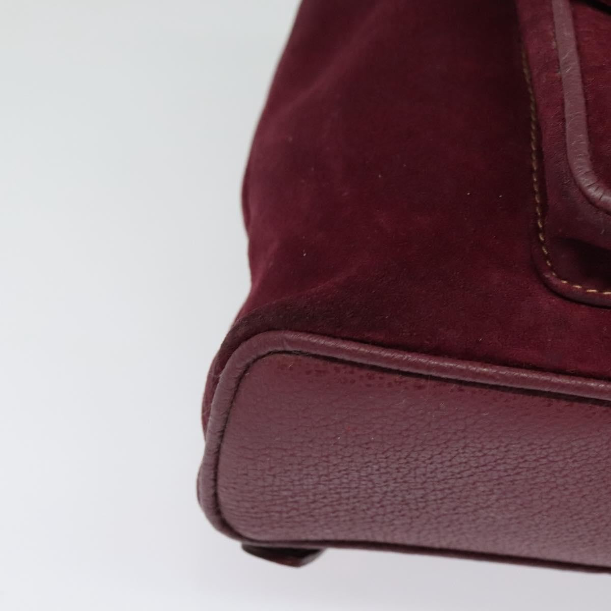 Gucci Vintage Bamboo Backpack Suede, PURPLE, SUEDE, Backpack