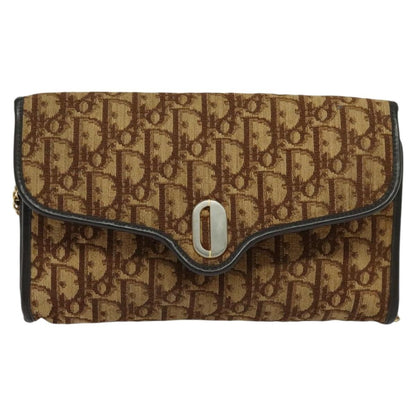 Christian Dior Vintage Trotter Flap Shoulder Bag Canvas, BROWN, CANVAS, Shoulder bag