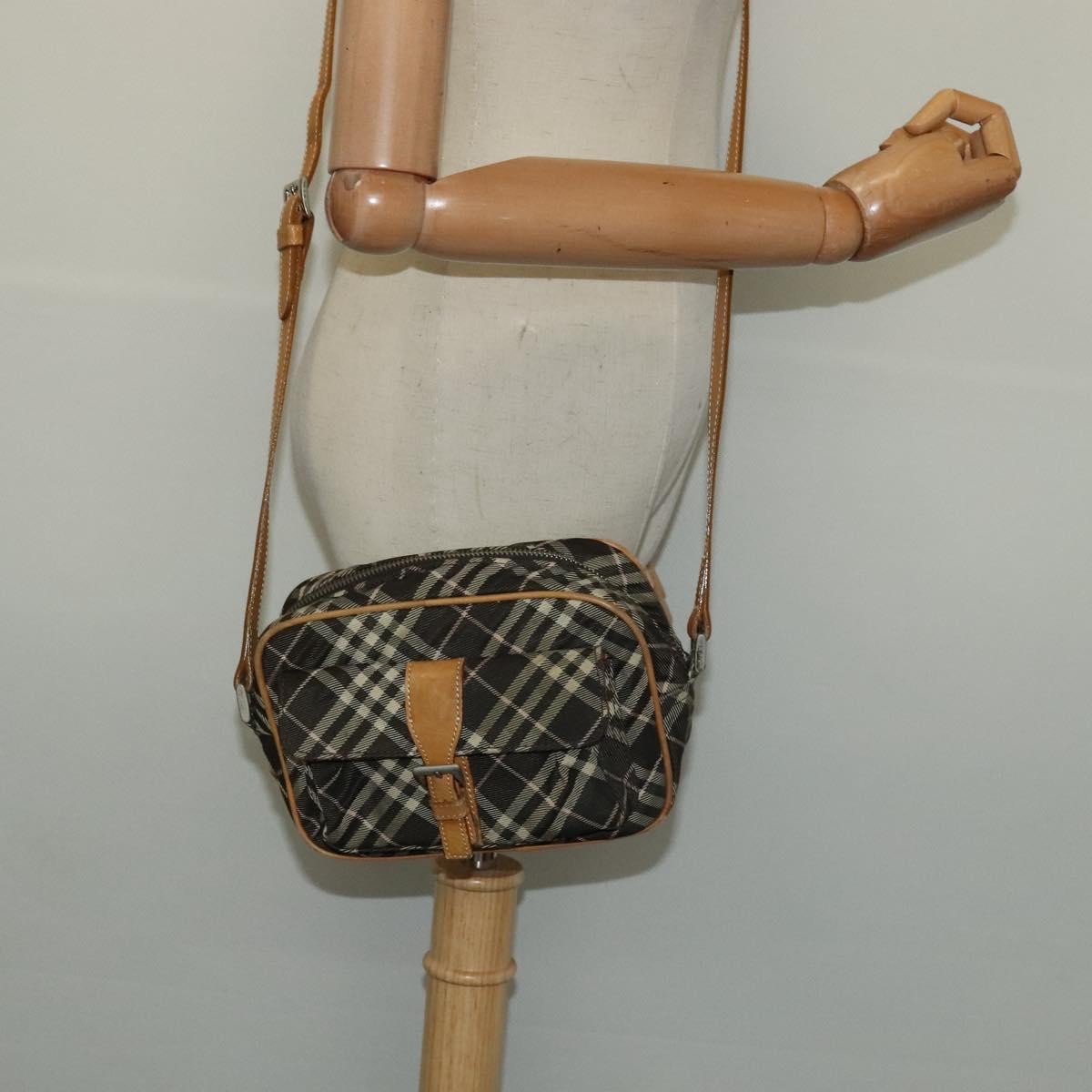 Burberry Nova Check Blue Label Canvas, BLACK, CANVAS, Shoulder bag