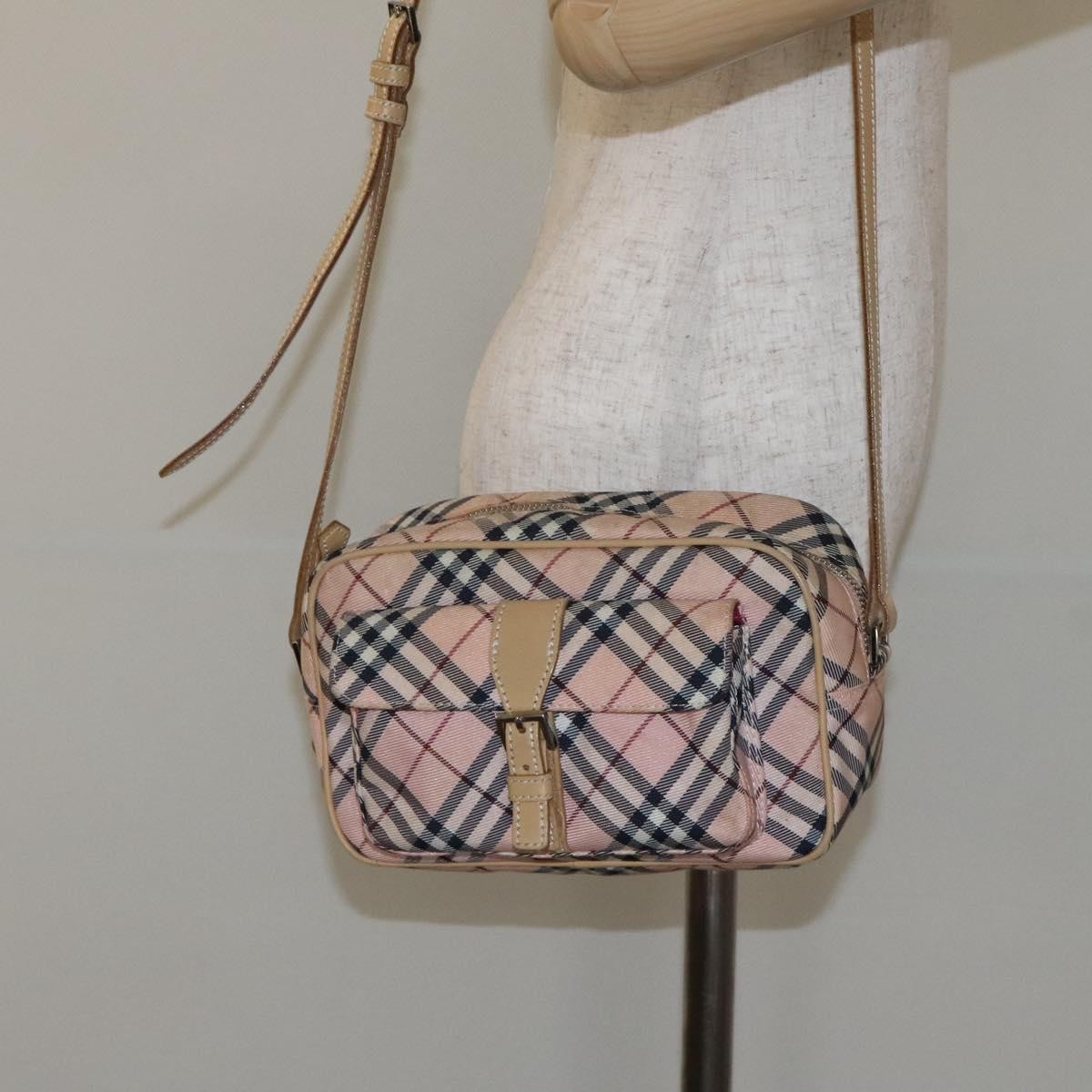 Burberry Nova Check Blue Label Nylon, PINK, NYLON, Shoulder bag