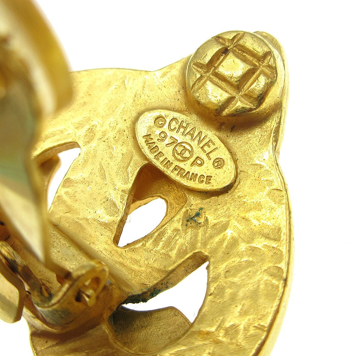 Chanel CC logo heart Gold-plated, GOLD, GOLD_PLATED, Earrings