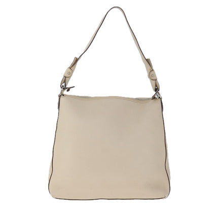 Salvatore Ferragamo Gancini Shoulder Bag Leather, BEIGE, LEATHER, Shoulder bag