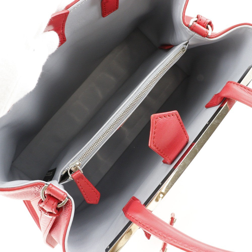 Fendi 2Jours Bag Leather, RED, CALFSKIN, Tote bag