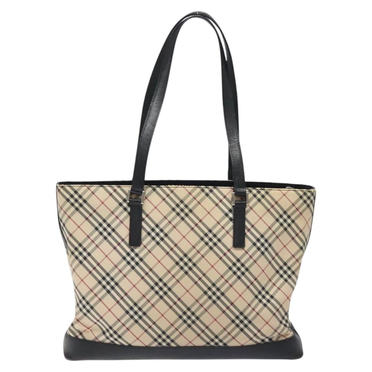 Burberry Nova Check Tote Canvas and Leather, BEIGE, CANVAS, Tote bag