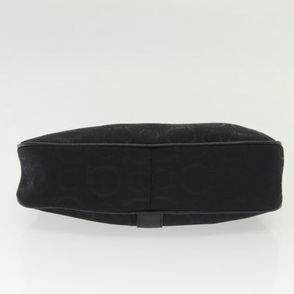 Salvatore Ferragamo Gancini handbag Canvas and Leather, BLACK, CANVAS, Handbag