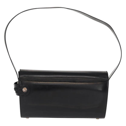 Salvatore Ferragamo Gancini Shoulder Bag Leather, BLACK, LEATHER, Shoulder bag