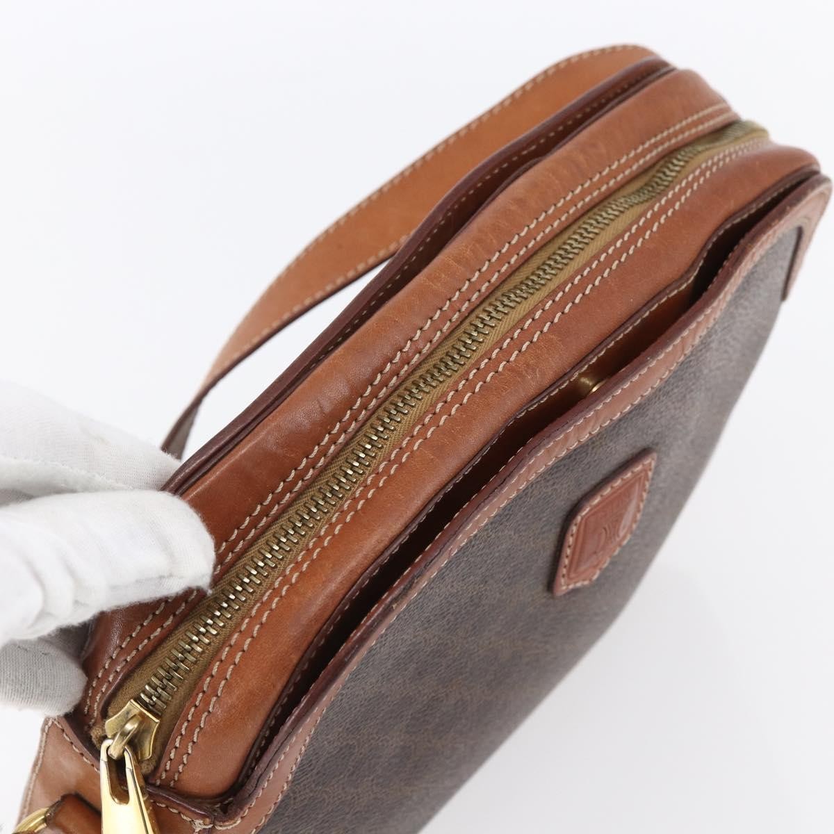 Celine Vintage Macadam Shoulder Bag Canvas and Leather, BROWN, CANVAS, Shoulder bag