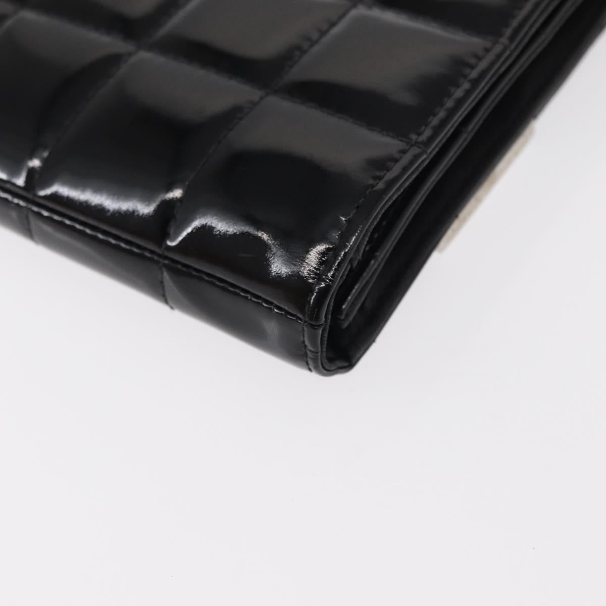 Chanel Chocolate Bar Chain Clutch Quilted Patent, BLACK, PATENT_LEATHER, Clutche & pouche