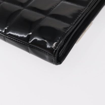 Chanel Chocolate Bar Chain Clutch Quilted Patent, BLACK, PATENT_LEATHER, Clutche & pouche