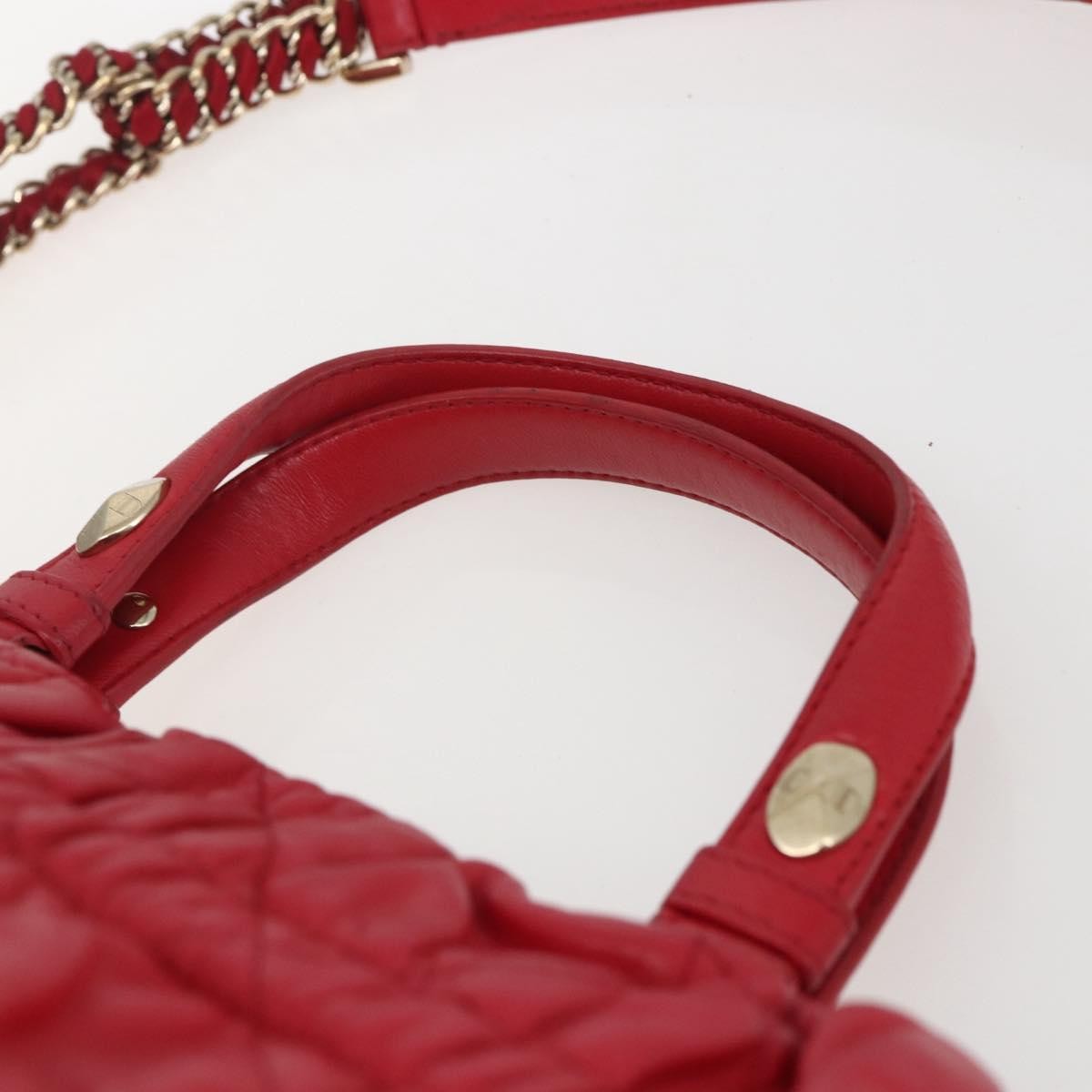 Christian Dior Delices Tote Cannage Quilt Leather, RED, LEATHER, Tote bag