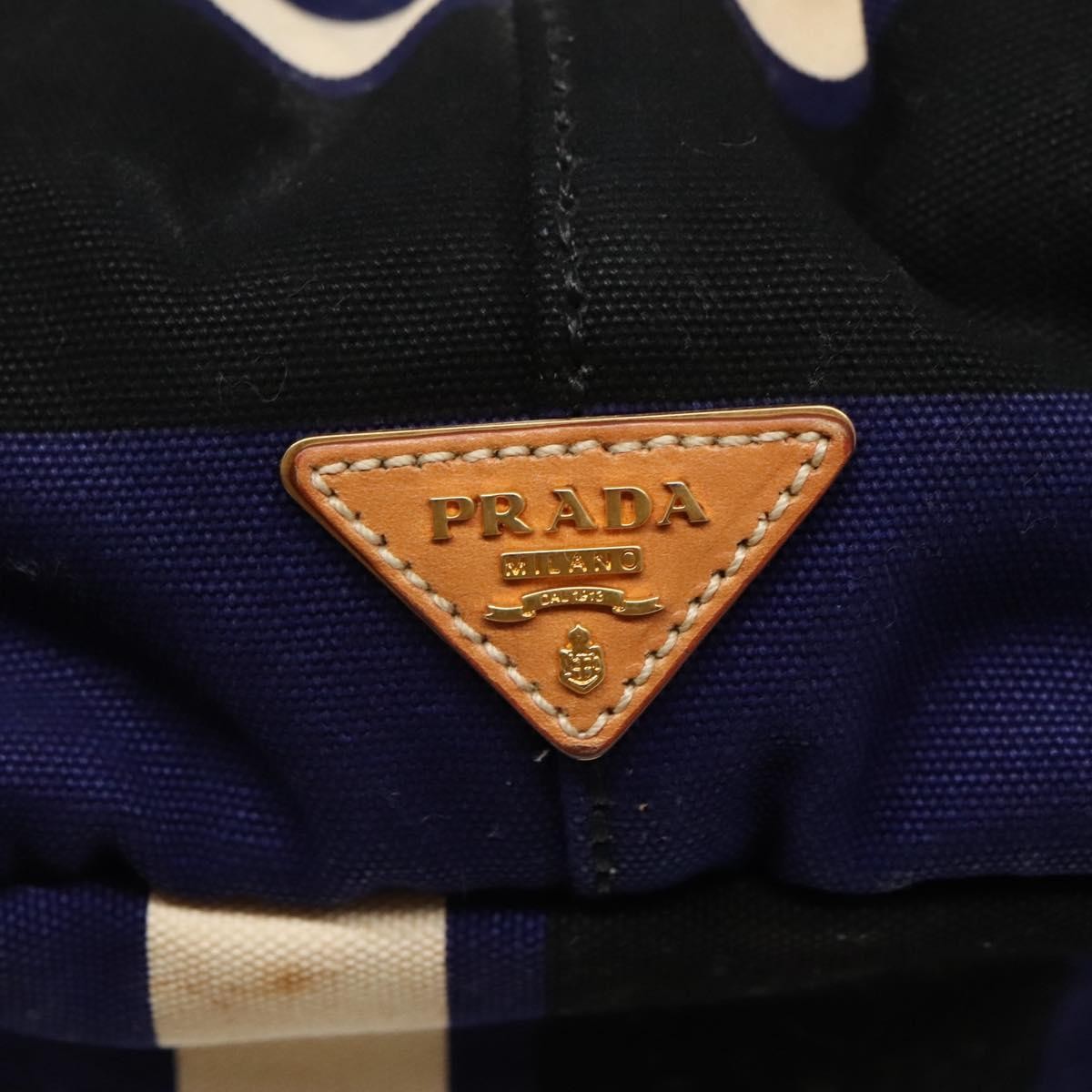 Prada Canapa Open Tote Canvas, BLUE, CANVAS, Tote bag