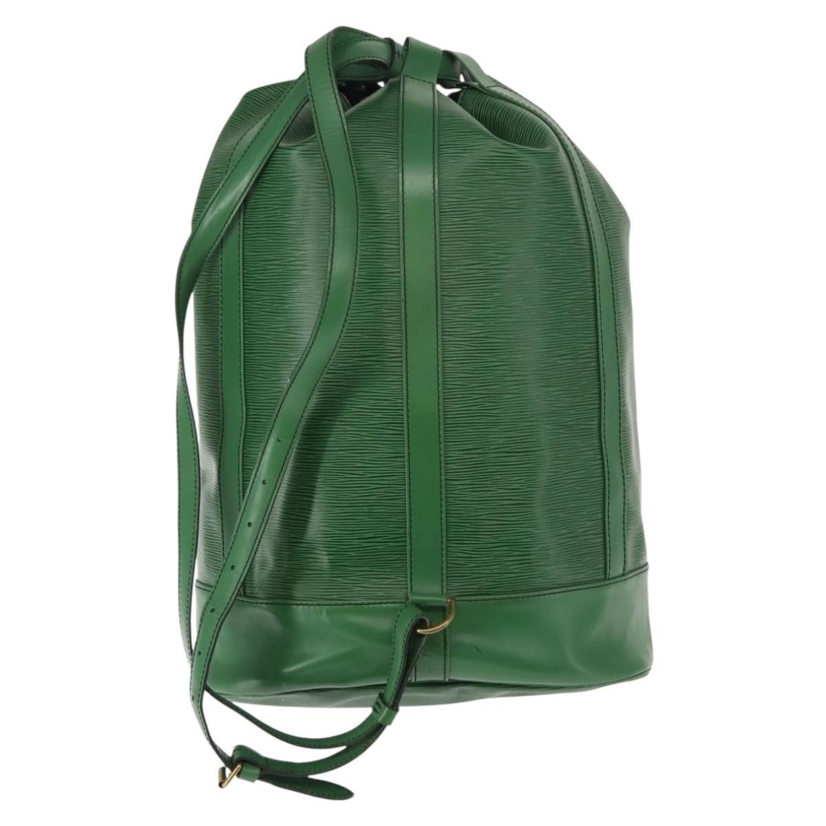 Louis Vuitton Randonnee Backpack Epi Leather, GREEN, LEATHER, Shoulder bag