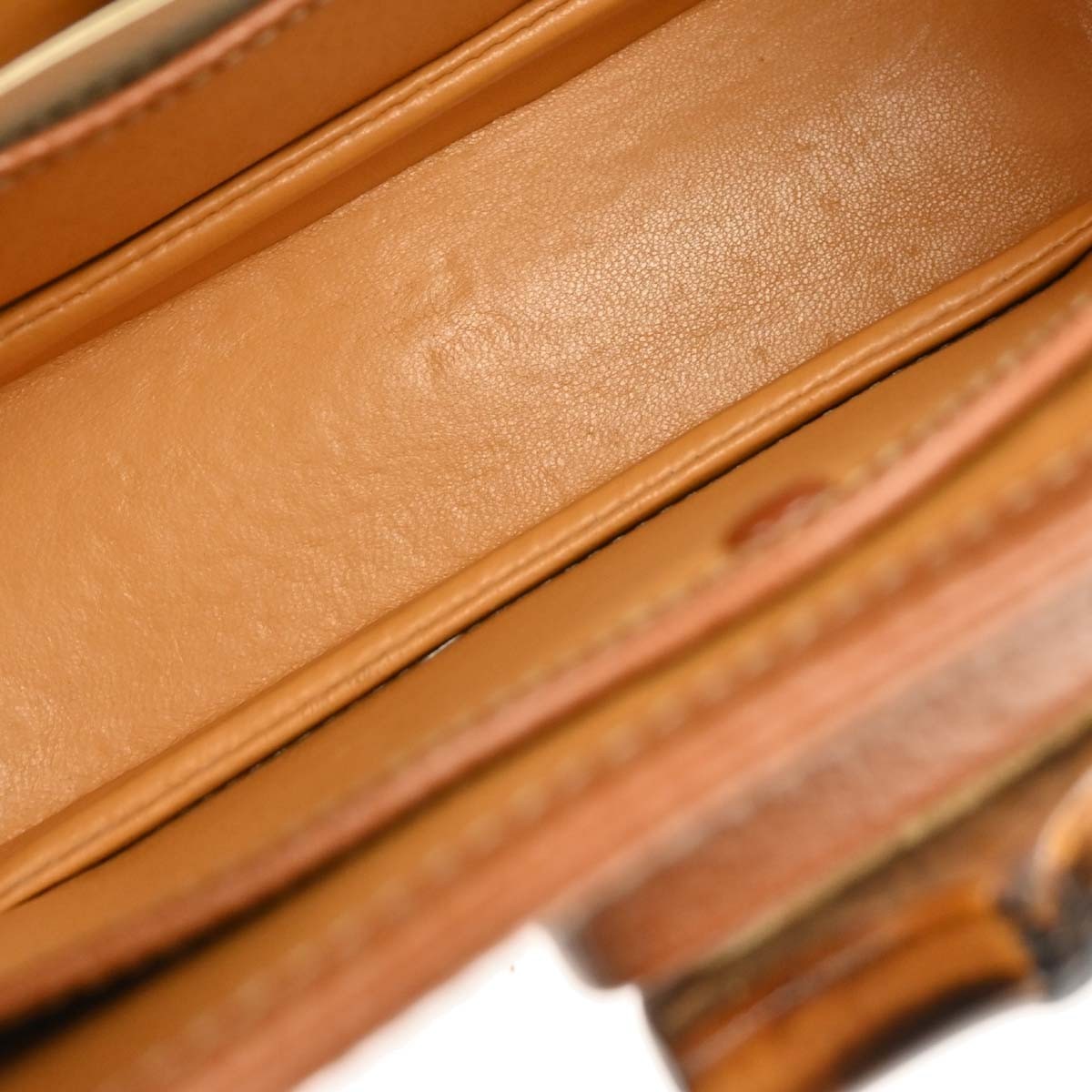 Gucci Vintage Convertible Bamboo Top Handle Bag Leather, BROWN, LEATHER, Handbag