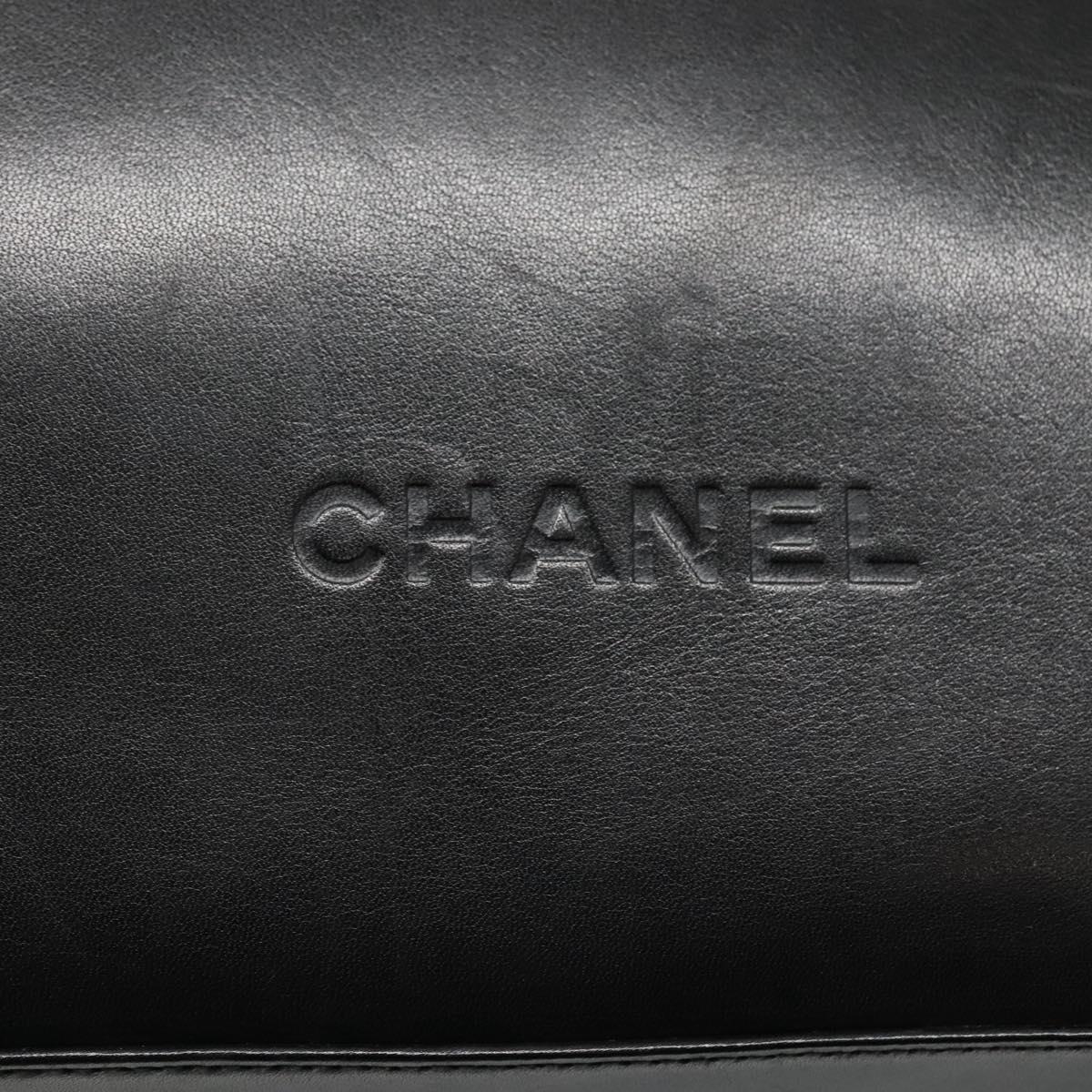 Chanel Vintage Shoulder Bag Leather, BLACK, LEATHER, Shoulder bag