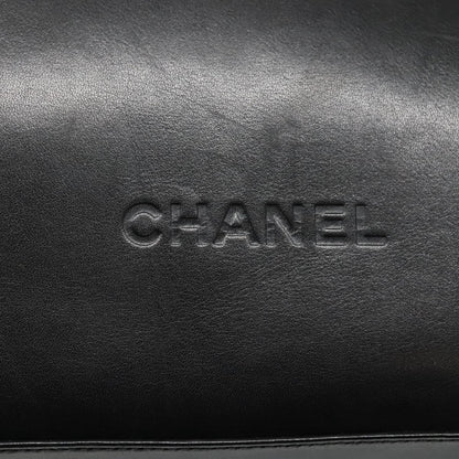 Chanel Vintage Shoulder Bag Leather, BLACK, LEATHER, Shoulder bag