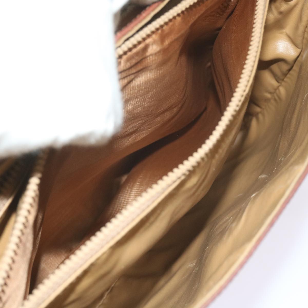 Celine Vintage Macadam Handbag Canvas and Leather, BEIGE, CANVAS, Handbag