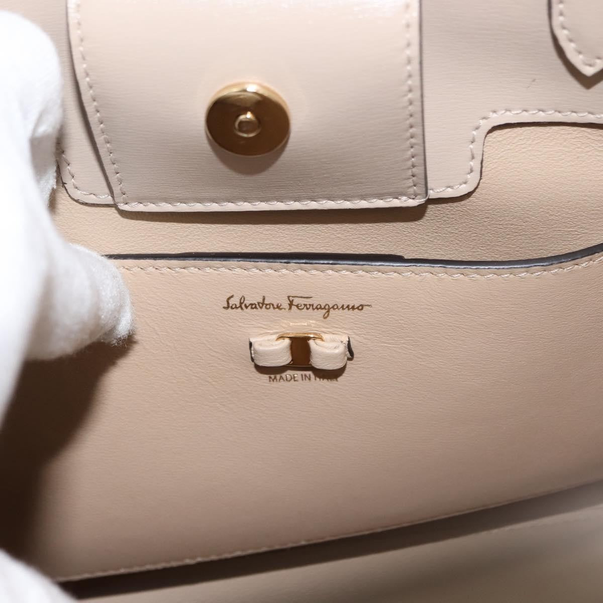 Salvatore Ferragamo Vara Bow Top Handle Convertible Tote Leather, BEIGE, LEATHER, Tote bag