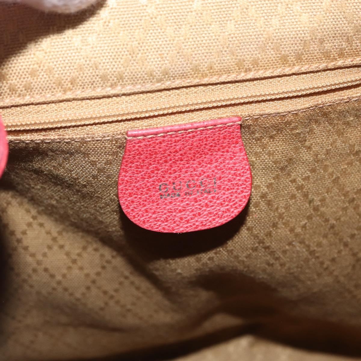 Gucci Vintage Bamboo Backpack Suede and Leather, Red, Suede, Backpack