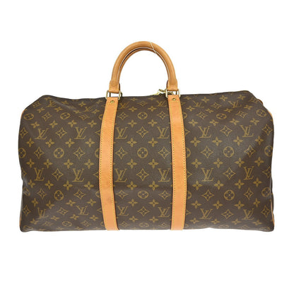 Louis Vuitton Keepall Bag Monogram Canvas, BROWN, CANVAS, Travel bag