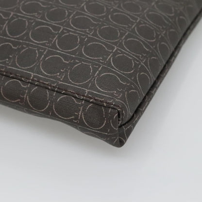 Salvatore Ferragamo Gancini Shoulder Bag Canvas, BROWN, CANVAS, Shoulder bag