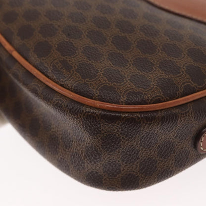 Celine Vintage Macadam Shoulder Bag Canvas and Leather, BROWN, CANVAS, Shoulder bag