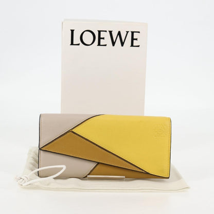 Loewe Puzzle Zip Wallet Leather, YELLOW, LEATHER, Wallets