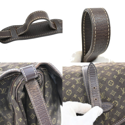 Louis Vuitton Saumur Handbag Mini Lin, BROWN, CANVAS, Handbag