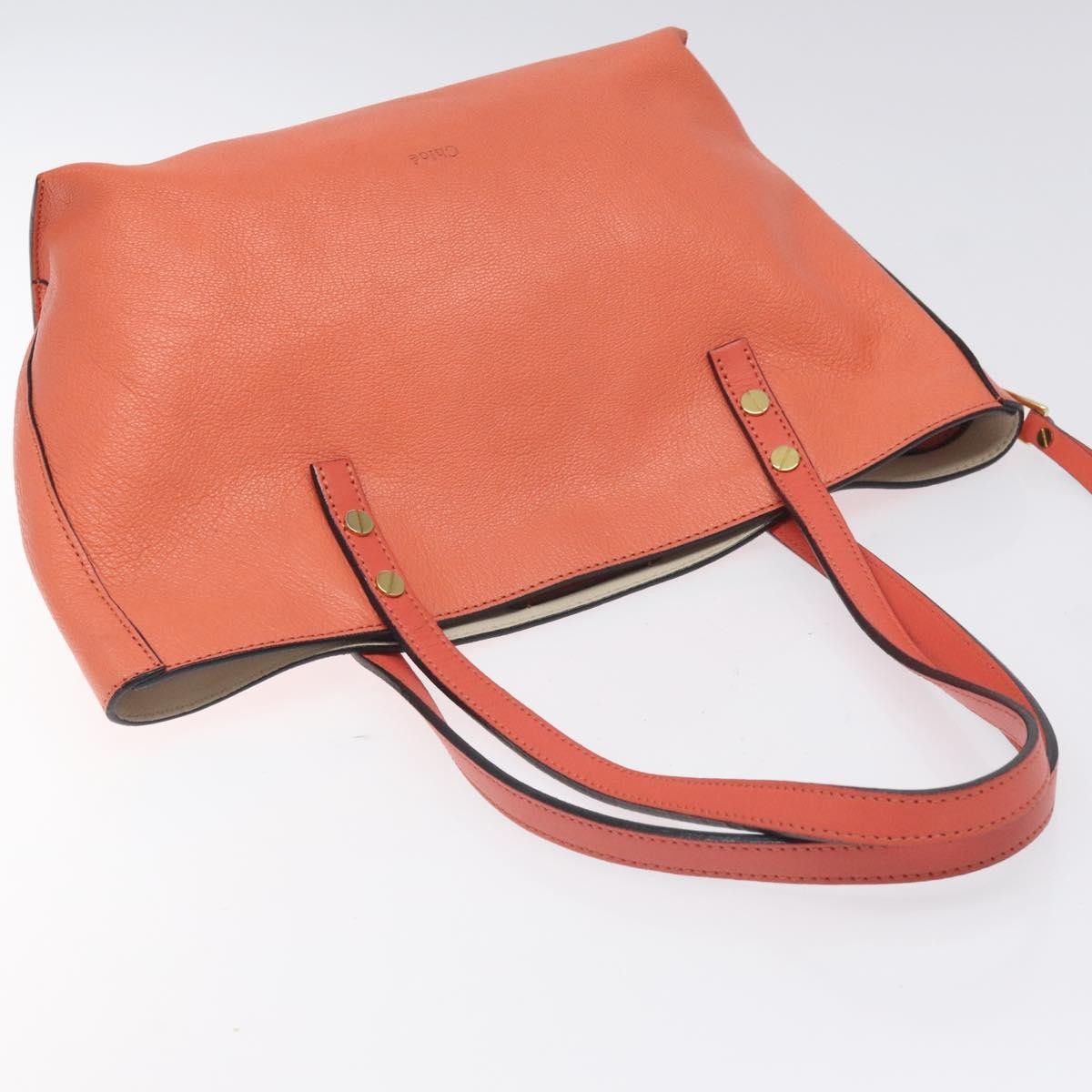 Chloe Dilan Tote Leather, ORANGE, LEATHER, Tote bag