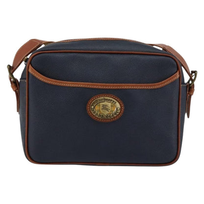 Burberry Vintage Shoulder Bag Leather, NAVY, LEATHER, Shoulder bag