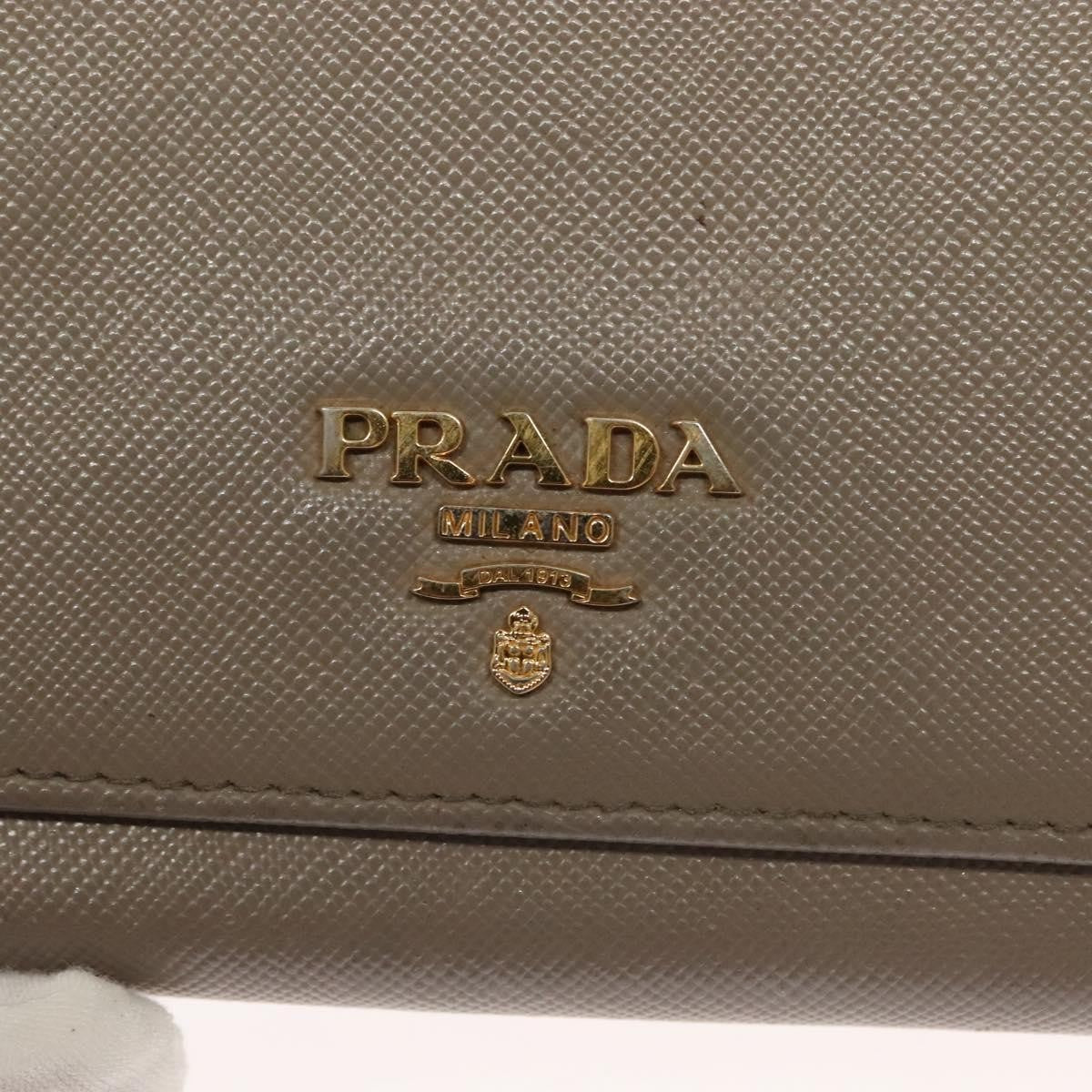 Prada Wallet on Strap Saffiano Leather, BEIGE, LEATHER, Shoulder bag