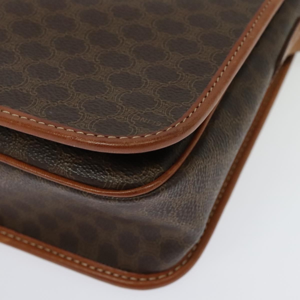 Celine Macadam Shoulder Bag PVC Leather, BROWN, CANVAS, Shoulder bag